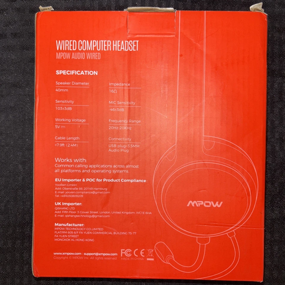 Auriculares con cable Mpow Ear-Pad - negros (modelo PA071A Foto 2 de 2