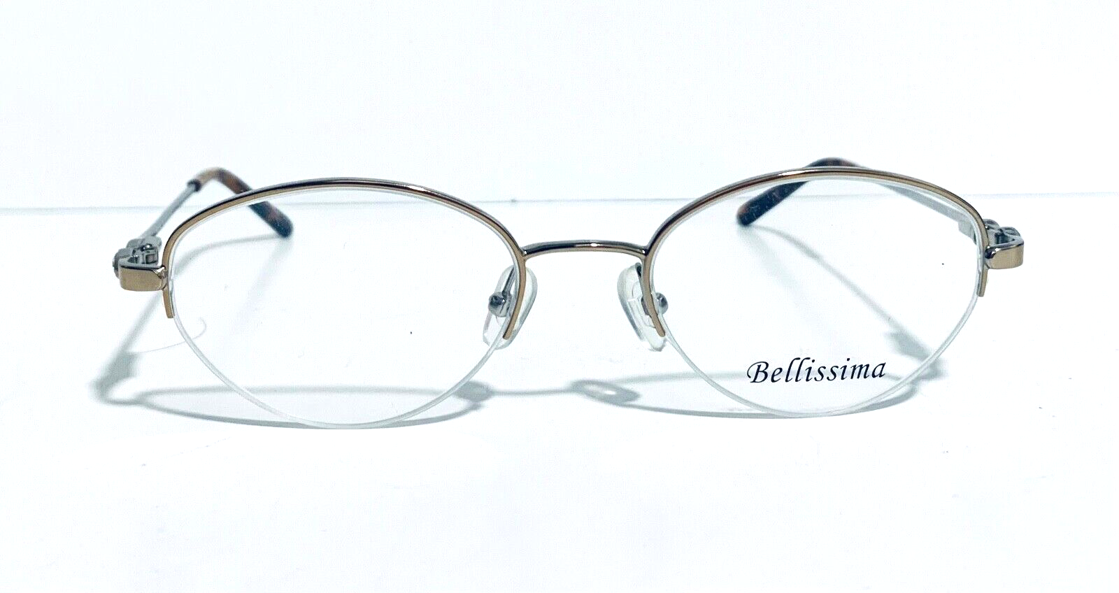 Bellissima BL627 Gold/Silver Semi-Rimless Oval RX Eyeglasses 50-19-135mm