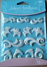 JOLEE'S BOUTIQUE 3D FLOURISHES/ PLASTIC EMBELLISHMENTS 13 PC.