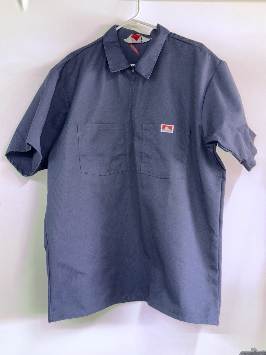 Vintage Ben Davis Shirt Mens Xl Black 1/2 Zip Work | eBay