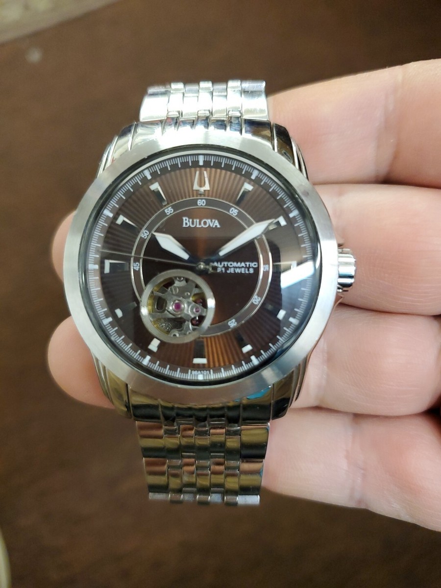BULOVA 96A101, Automatic 21 Jewels Skeleton Subdial Silver