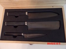 Kamikoto Kuro Knife Set - Ash Wood Box with C...