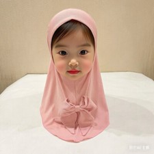 Kids Girls Full Cover Hijab Amira Turban Scarf Bonnet Headscarf Wrap Shawls 2-6Y