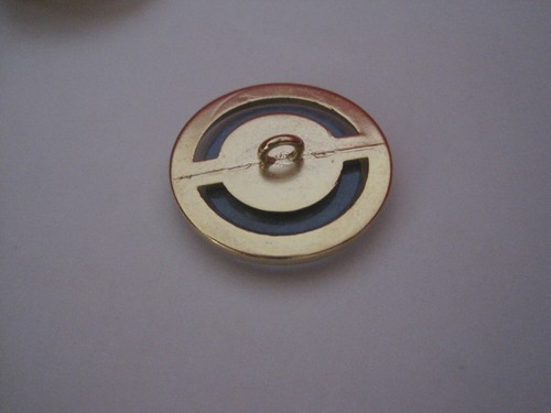 6 große Knöpfe Ösenknöpfe Metall /Kunststoff, 28 mm blau marmoriert - Bild 3 von 4