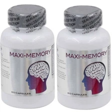2 x Maxi- Memory (60 Capsules) contains Ginkgo Biloba  Lecithin L-Glutamine DHA