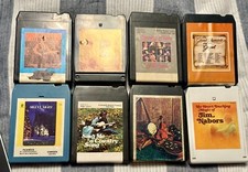 Lot of 22 Assorted 8 Track Cassette Tapes with Carrying Case untested