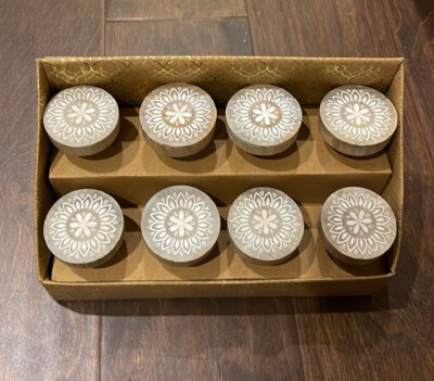 Casa Decor 8 Drawer Pulls Knobs  Home Decor Beige  Handcrafted Wood