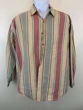 Perry Ellis America Shirt Men's Size Large Button Down Long Sleeve Striped