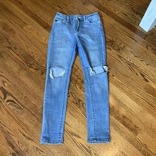 KanCan Ankle Skinny Jeans Womens Size 9/28 Mid Rise Distressed Destroyed Medium