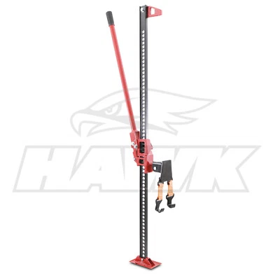 HAWK TOOLS 60" FARM JACK WITH LIFTING HOOKS ALL TERRAIN RECOVERY LIFT RATCHET 3T