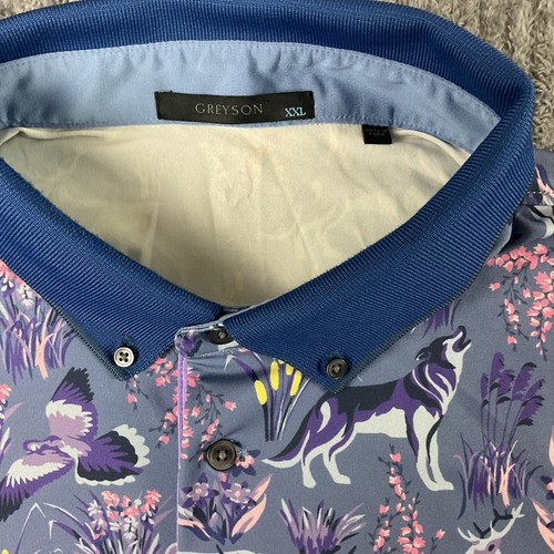 Greyson Polo Shirt Mens XXL Golf Pullover Grazing Fauna Cloud AW23 Performance - Picture 3 of 12