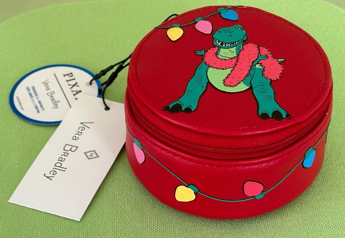 VERA BRADLEY DISNEY PIXAR ROUND KEEPSAKE JEWELRY BOX W/REX:NWT 