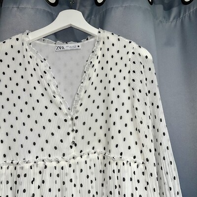 open lace back dress Zara Women Pleated polka dot dress 3666/062/064 (Small): Buy Online at Best  Price in UAE