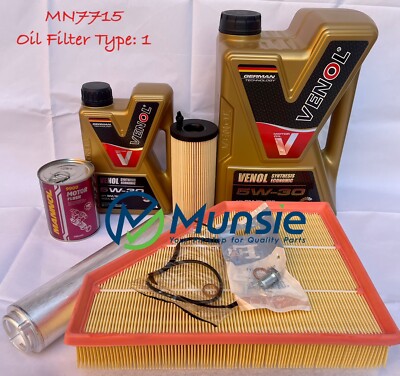 BMW 1 Series E81-E82-E87-E88 (N47 Diesel) 3 Filter Kit, 6L Venol Longlife Oil