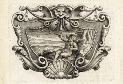 Antiker Druck-EMBLEM-JESUITS-CHERUB-REINHEIT-BLASBLASBLASBLASEN-Bolland-Galle-1640