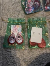 Snowman with lights tear-drop earrings