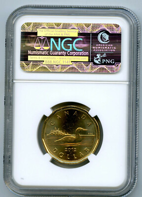 2012 CANADA LOONIE NO SECURITY FEATURES NGC MS67 W/ NEW MAPLE LEAF