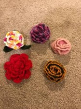 Crochet Flowers Assorted Colors