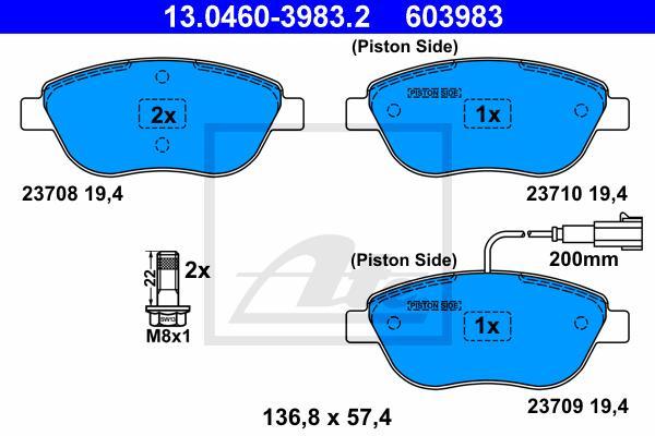 Dischi Freno e Pastiglie Freno Ate Fiat Bravo Ii 1.6 Mtj 77 & 88 Kw Ab 07 - Miniatura 5