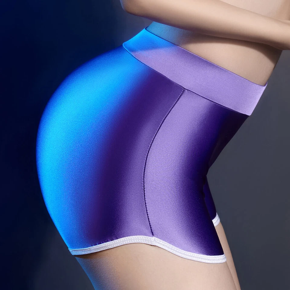 (Paquete de 3) Pantalones Cortos Para Mujer Elastizados de Satén Ropa Interior Brillantes Brillantes Bragas Boxer Shorts Foto 2 de 4