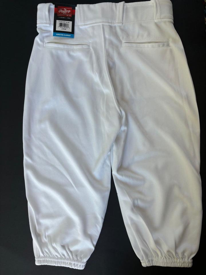 Rawlings Youth Knickers Baseball Softball Pants White Size Large Youth