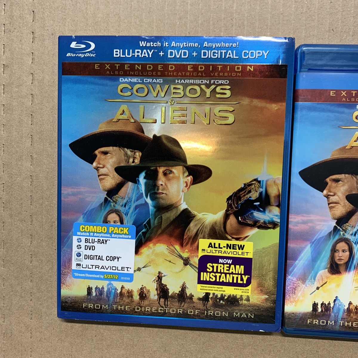 Cowboys & Aliens (Blu-ray/DVD, 2011, With Slipcover) Extended