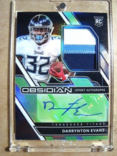 2020 Darrynton Evans Panini Obsidian Green Rookie Autograph Patch RC /50 MINT 🔥