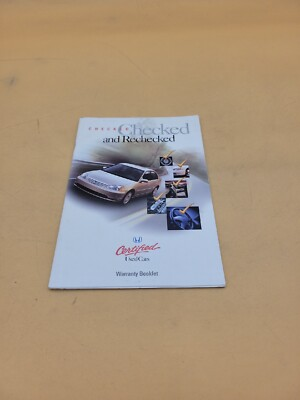 #ad HONDA CERTIFIED USED CARS CHECKED AND RECHECKED WARRANTY MANUAL BOOKLET $12.35