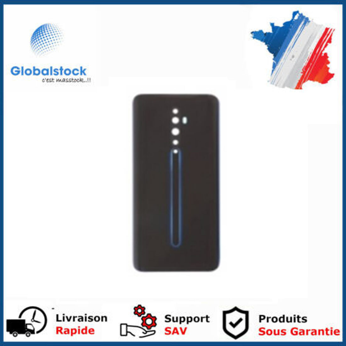 Vitre Arrière (cache Batterie) Avec Adhésif Pour Oppo Reno2 Z - Blanc - Neuf En Emballage D'origine