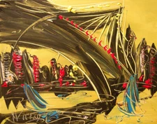 BROOKLYN BRIDGE  Painting  Stretched Canvas Signed with   ERG