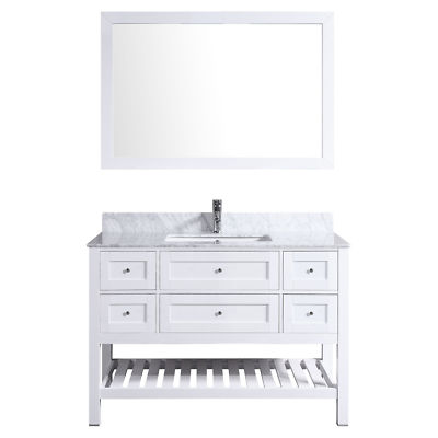 42 Vanity Cabinet Set With Mirror White Lv6 42w By Lesscare 816124029434 Ebay