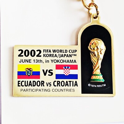 2002 FIFA WORLD CUP Soccer Trophy Korea Japan Keychain Emblem