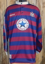 Newcastle United Away Brown Ale Retro Soccer Shirt Jersey LS New S