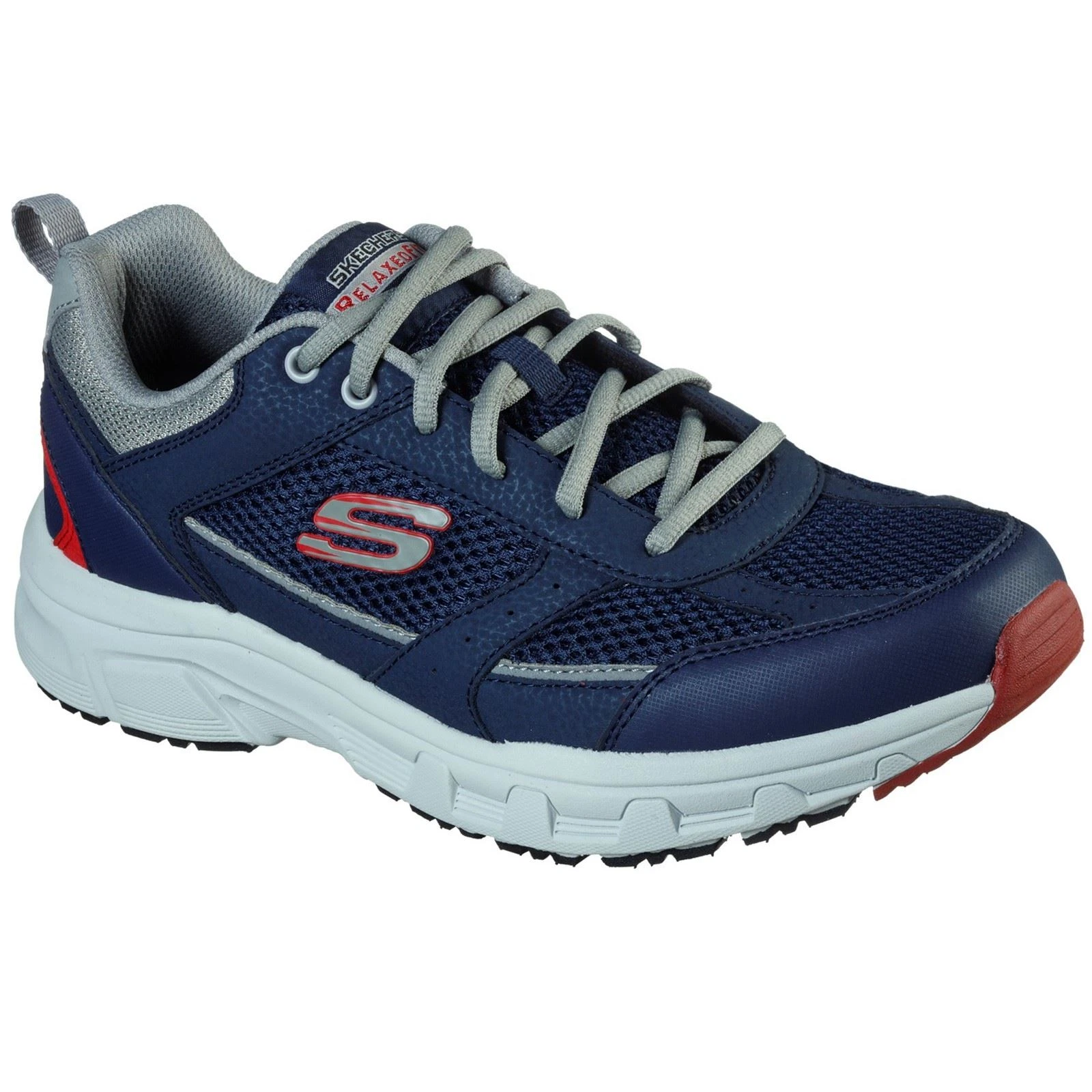 Skechers Oak Canyon Verketta Leather Men's Navy/Grey Trainers New