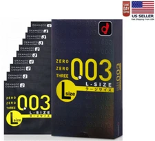 Okamoto 003 L Large Size Ultra Thin Condoms 0.03mm 10pcs, Japan Made -US Seller