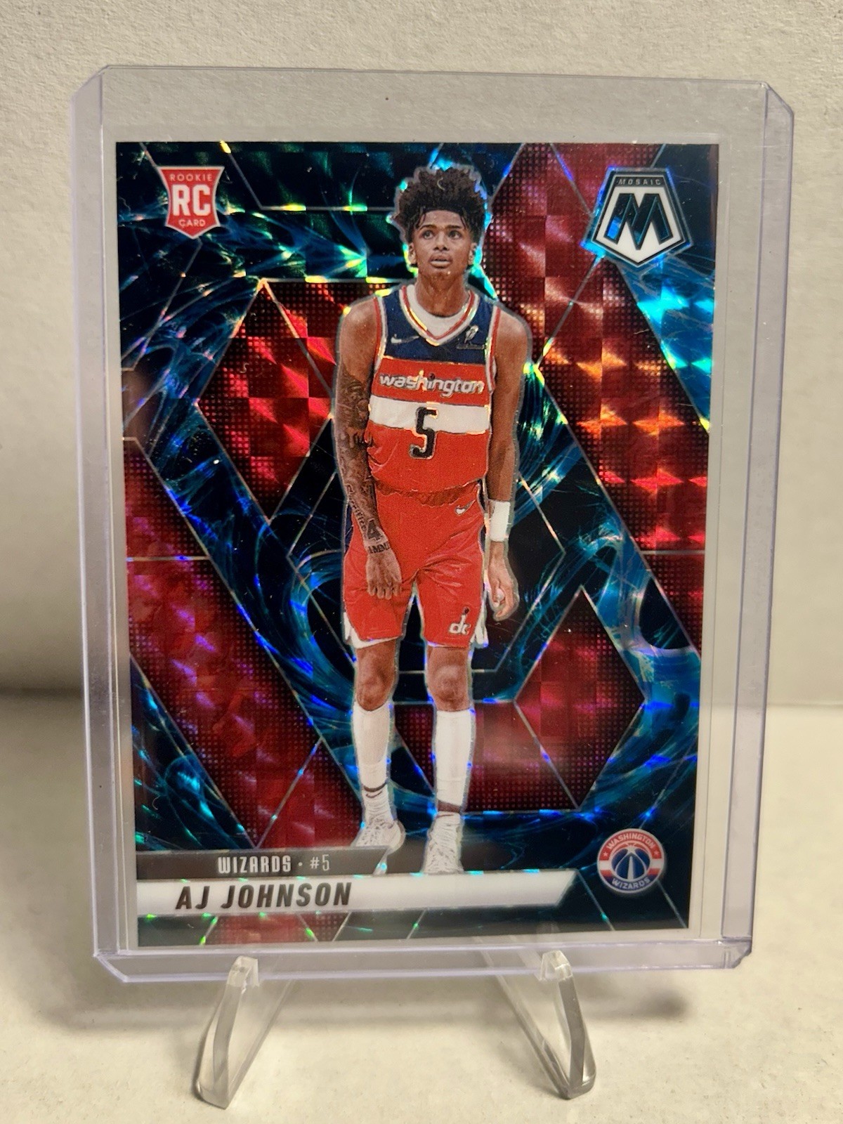 2024-25 Mosaic GENESIS AJ Johnson RC Wizards #215 SSP CASE HIT, Mint Condition