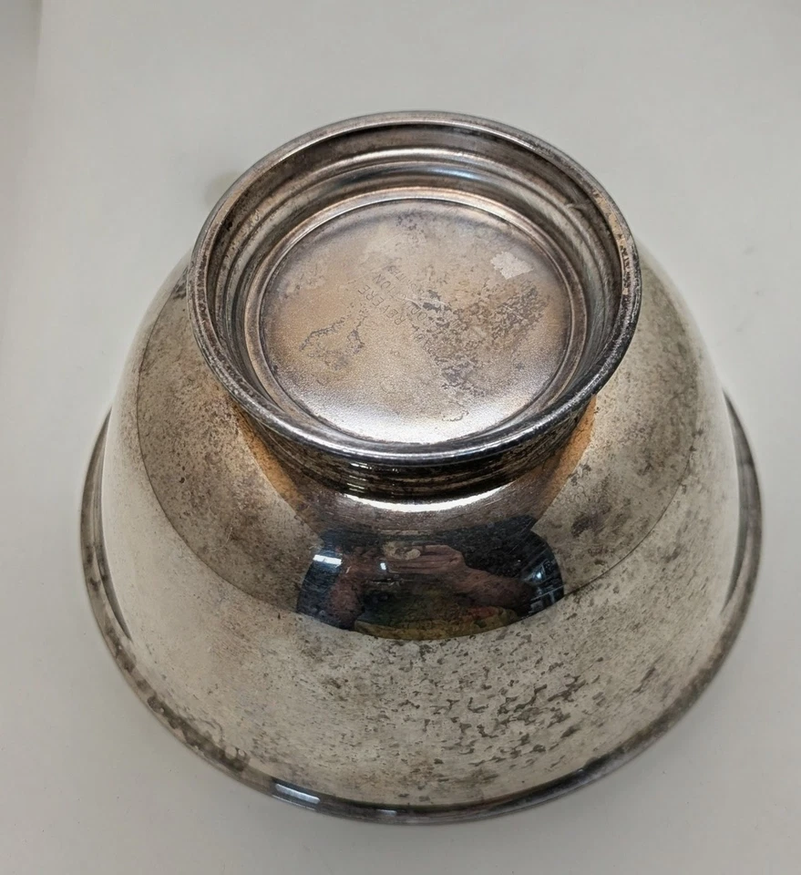 Tigela com pés folheada a prata reprodução vintage Paul Revere  - Imagem 3 de 4