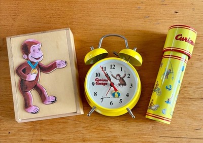 Curious George Alarm Clock, Kaleidoscope, and Puzzle Set