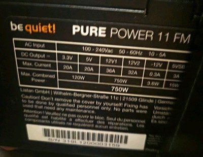 be quiet! Pure Power 11 FM Netzteil 750 W ATX Schwarz 100-240 V 10 A