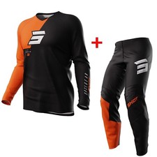 COMPLETOMOTO CROSS ENDURO FUORISTRADA QUAD MAGLIA PANTALONE SHOT SQUAD ARANCIO M