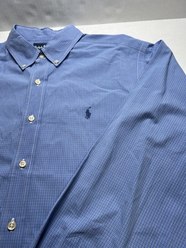 Polo Ralph Lauren Ellington Shirt Men's Blue Button down Blue Logo #38 - Picture 5 of 19