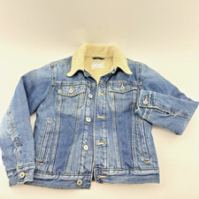 Old Navy Kids Sherpa-Lined Denim Trucker Jacket Blue Size M 8