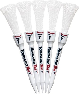 Tornado Golf Tee 5 Pack, 3.25-Inch & 4-Inch, Fluorescent Colors (White, 3.25 In_