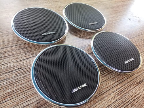 Jaguar XJ XJR VDP ALPINE door speaker grilles complete set of 4 X350 X358 - Bild 2 von 9