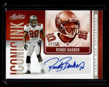 2021 ABSOLUTE ICONIC INK HOLO SILVER AUTO RONDE BARBER #D 5/10 BUCCANEERS