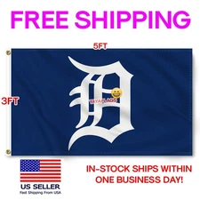 Detroit Tigers 3x5 ft Flag Banner Man Cave Wall Decor Banner FREE Shipping