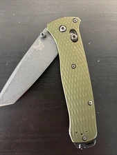 Benchmade 537GY-1 Bailout Woodland Green Handle AXIS Lock Drop Folding Knife