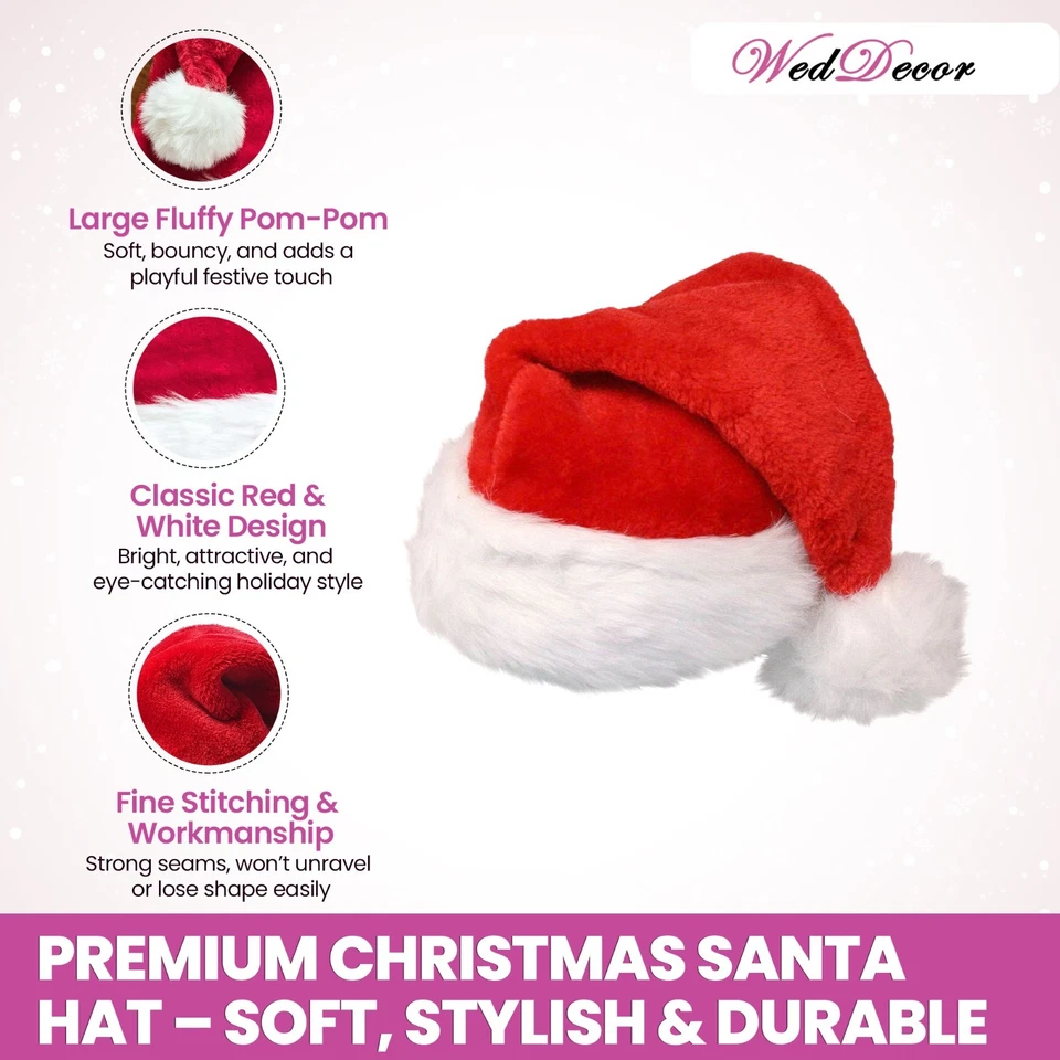 Papá Noel Navidad Fiesta de Sombrero Lujo Accesorios de Disfraz Pequeños Regalos - Imagen 4 de 4