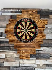 Reclaimed Wood Dartboard Backboard: Rustic Home Bar Game Room Decor