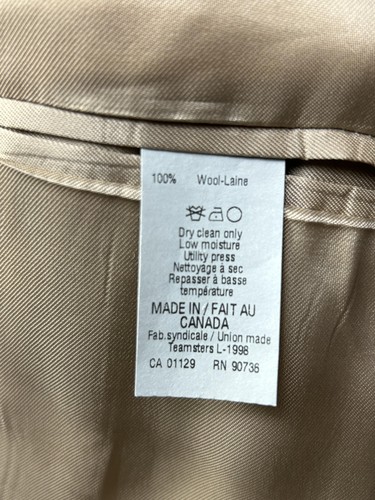 Lauren Ralph Lauren Blazer Mens 44L Brown 100% Wool Sport Coat Made Canada - 第 7/8 張圖片